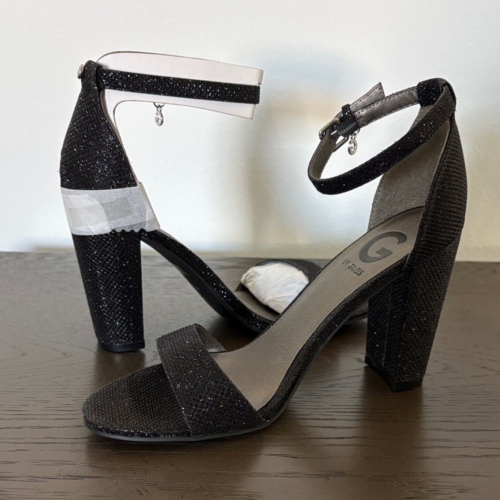 Guess Black Glitter Heels
